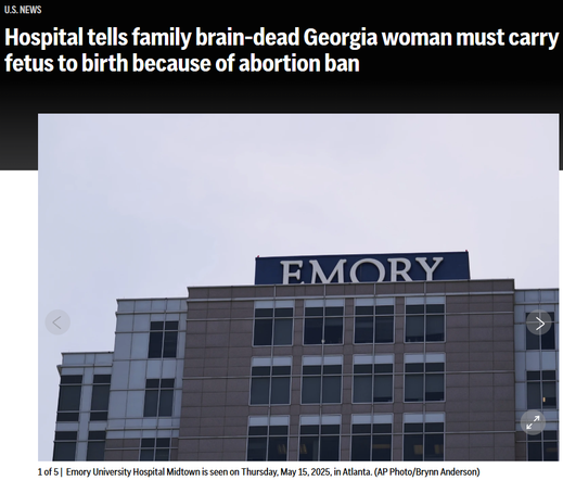 U.S. News
Hospital tells family brain-dead Georgia woman must carry fetus to birth because of abortion ban
1 of 5 | Emory University Hospital Midtown is seen on Thursday, May 15, 2025, in Atlanta. (AP Photo/Brynn Anderson)
