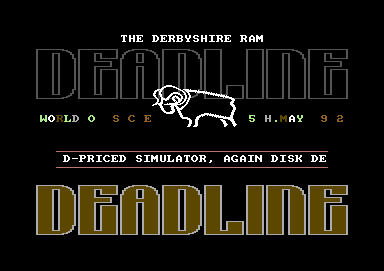 Screenshot of "World of Soccer" - Crack: Deadline (DL) - Published by Challenge Software on Commodore 64 (1992)