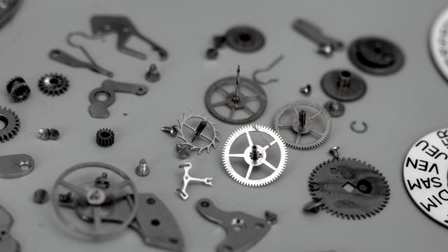 disassembled watch movement 