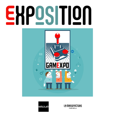 Affiche de l'expo silicium sur le jeu vidéo