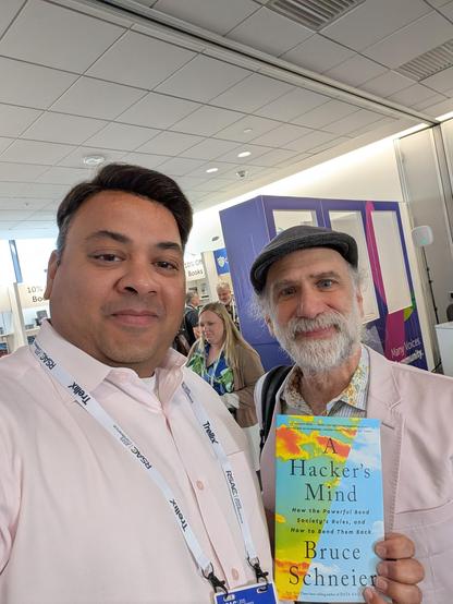 Selfie with Bruce Schneier and his book
