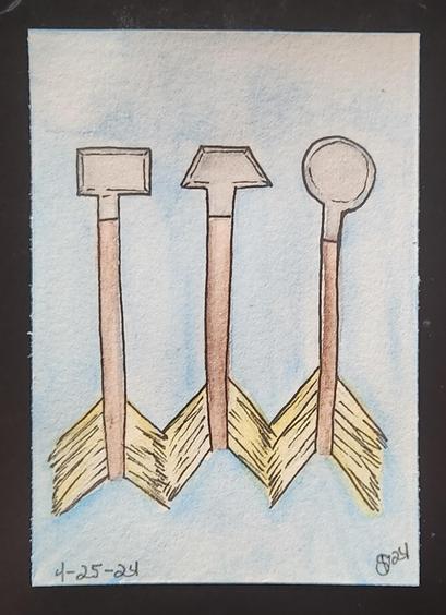 Arrows with geometric shapes for arrowheads