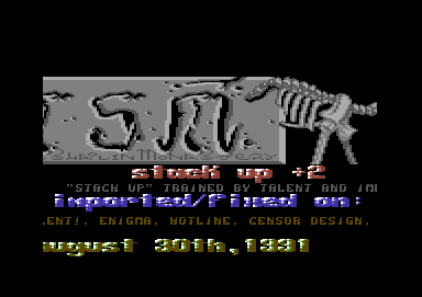 Screenshot of "Stack Up" - Crack: Talent (TAL) - Published by Zeppelin Games on Commodore 64 (1991)