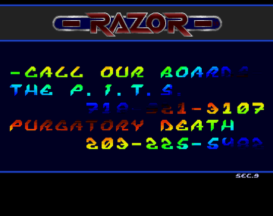 Screenshot of "Birds of Prey" - Crack: Razor - Published by Electronic Arts on Commodore Amiga (1991)