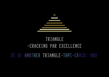 Screenshot of "Moon Crytals" - Crack: Triangle - Trainer: +2 - Published by CRL on Commodore 64 (1988)