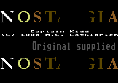 Screenshot of "Captain Kidd" - Crack: Nostalgia - Published by MC Lothlorien on Commodore 64 (1985)