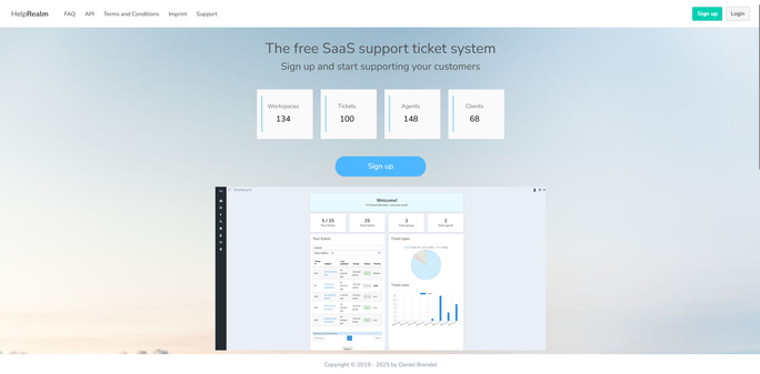 HelpRealm free SaaS helpdesk system
