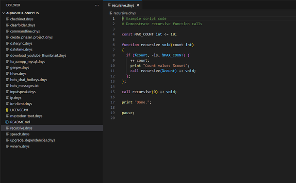 AquaShell scripts
