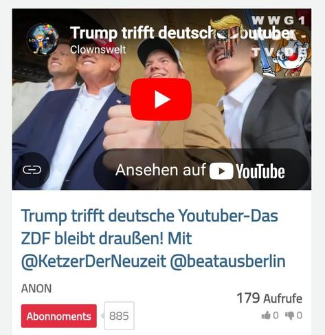 Furch und Jäger auf gemeinsamen Foto bei Trumps Wahlparty. Quelle: Youtube-Kanal Clownswelt
