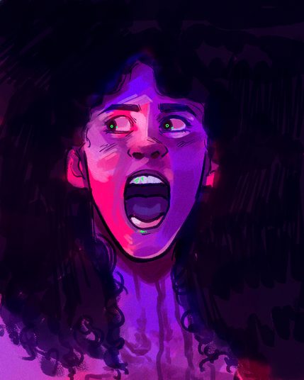 Color study of Angela from Sleepaway Camp.
