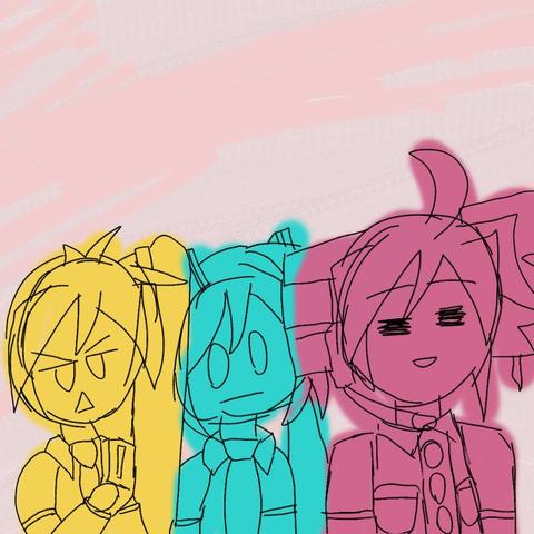 The Triple Baka Trio: Neru, Miku, and Teto.
