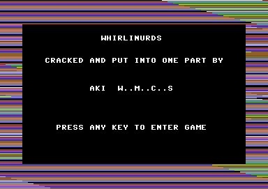 Screenshot of "Whirlinurd" - Crack: WMCS - Published by Chris Gray Enterprises on Commodore 64 (1985)