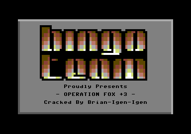 Screenshot of "Operation Fox" - Crack: The Bingo Team - Trainer: +3 - Published by Champion Software on Commodore 64 (19xx)