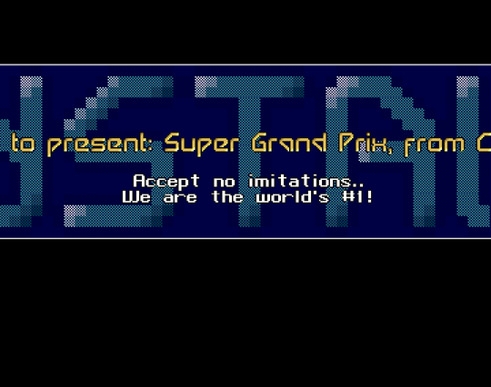 Screenshot of "Super Grand Prix" - Crack: Crystal (CSL) - Published by Codemasters on Commodore Amiga (1990)
