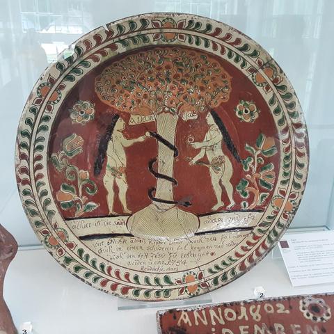 Adam and Eve Dish by Hendrickus Maes, 1754.