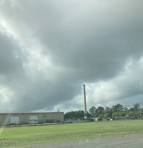 Abandoned sugarcane mill smokestack 