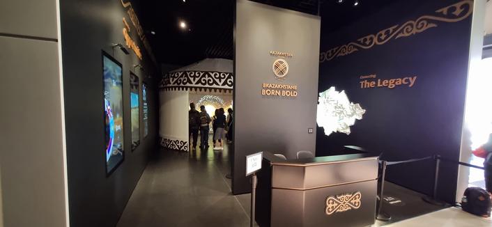 My photograph of the Kazakhstan Pavilion at Expo2025 Osaka looking subdued and quiet.