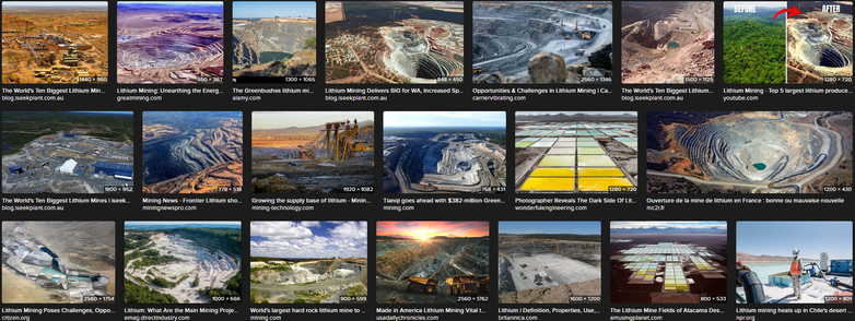 Screenshot 19.05.2025 Bildersuche Lithium-Minen Internet - viele kleine Bilderchen der Mitweltzerstörung durch die Minen und die weitere Verarbeitung

z. B. Wirtschaft Afrika

Lithium-Abbau in Afrika: Die Schattenseite grüner Energie

18. November 2023
Berichte zeigen: Der Ansturm auf Lithium in Afrika birgt das Risiko, Korruption anzuheizen und lokale Gemeinden und die Umwelt zu schädigen.

https://www.dw.com/de/lithium-mine-in-afrika-zeigt-schattenseite-gr%C3%BCner-energie-auf/a-67459734