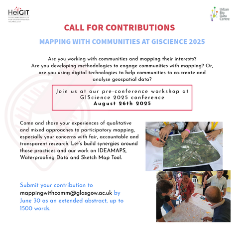 Call for Contributions GIScience 2025: Mapping with Communities