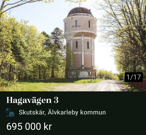 Photo of the old watertower in Skutskär