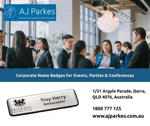 Professional corporate name badges for events, parties, and conferences—designed to enhance networking and showcase your brand with style and clarity.