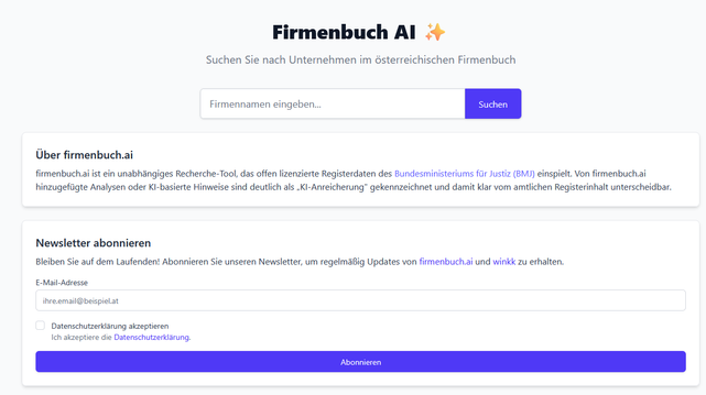 Firmenbuch AI Screenshot