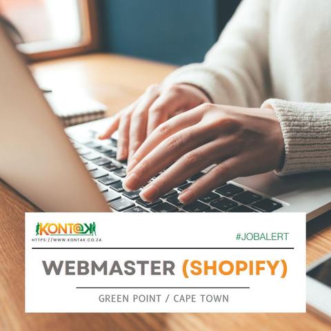 Webmaster (Shopify) (JB5344) at Kntak Recruitment in Green Point / Cape Town 
