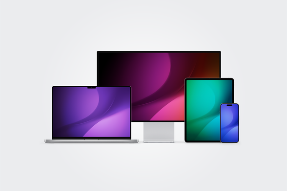 A series of wallpapers on multiple Apple devices