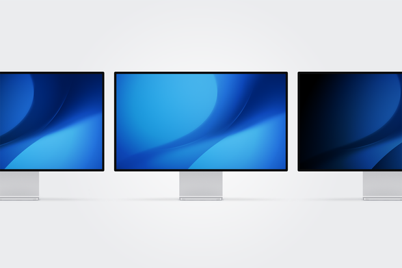 Three desktop backgrounds with sweeping gradients