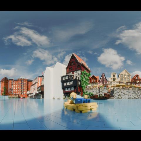 Custom LEGO model of buildings in Lüneburg, Germany, by Benjamin Albrecht from albrick.de