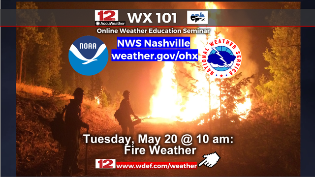 #Weather101 is a series of FREE interactive online classes to help the public learn about meteorology, forecasting and the National Weather Service in general. Topic for Tuesday morning at 10 AM CDT: #FireWeather. 

Registration/information: https://www.weather.gov/ohx/weather101