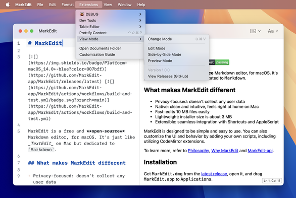 MarkEdit View Mode