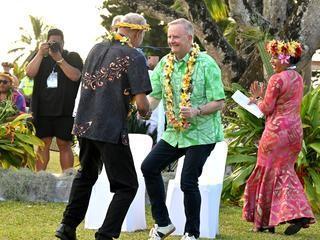 Albanese dancing in Fiji.