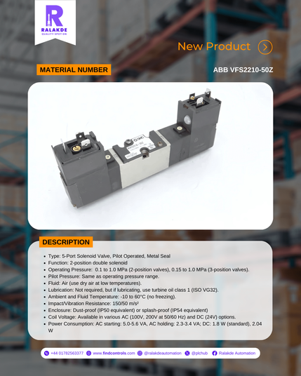 Spesification of ABB VFS2210-50Z  from Ralakde Automation.