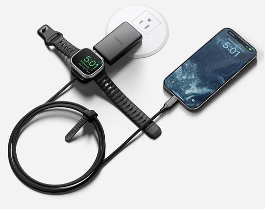 1.5 meter (about 5 feet) cable that will simultaneously charge your Apple Watch and Apple device