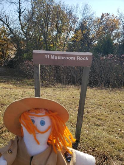 Ranger Sarah has crossed the road and is ready to explore the south side of the park.
— at Mushroom Rock State Park.
