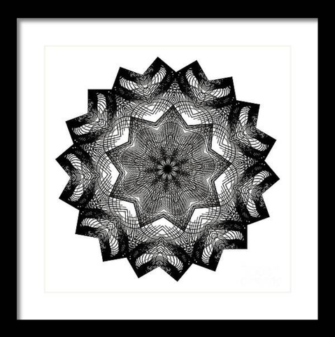 I created this intricate Lines in a Star mandala or kaleidoscope with an original creation of mine of lots of geometrical lines with some alterations and finishing touches in Photoshop.
By Kaye Menner.
https://kaye-menner.pixels.com/featured/lines-in-a-star-by-kaye-menner-kaye-menner.html

THE FINE ART AMERICA LOGO WILL NOT APPEAR ON PURCHASED PRINTS OR PRODUCTS.

Saved in PNG format, this image would look great on a T-Shirt or other clothing, or many of the products offered by Fine Art America, as it will not show any background, therefore you can pick the T-Shirt / clothing or product COLOR OF YOUR CHOICE which will show behind and through the image.

As for all wall art prints, this image currently has a white background. Upon request I can alter the color of the background to suit your decor. Please just email me.

THE FINE ART AMERICA LOGO WILL NOT APPEAR ON PURCHASED PRINTS OR PRODUCTS.