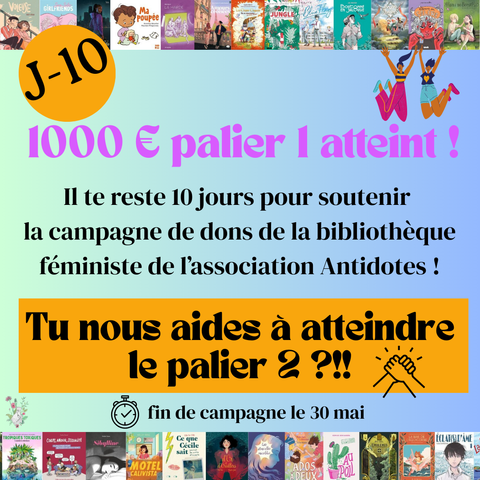 Visuel incitant à soutenir la campagne de dons pour antidotes, asso féministe en centre bretagne
