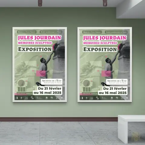 Affiches finales de l'exposition Jules Jourdain Mémoires sculptées
