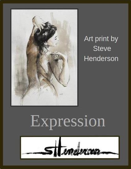 Art print of a semi-nude woman from the back.
