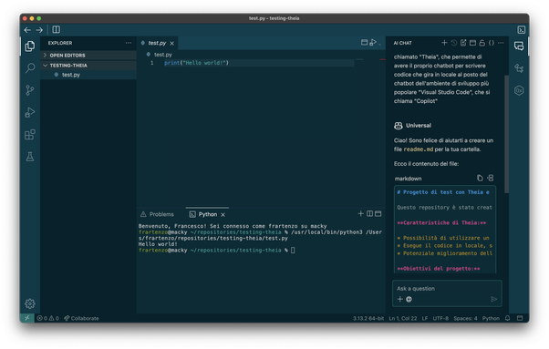 TheiaIDE Visual Studio Code alternative open source with python