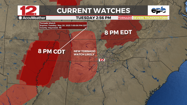 Tornado Watches in effect west and northeast of the @WDEFNews12 viewing area. A new tornado watch being considered by NOAA SPC just to our west. Probability of issuance: 80%. 
Have your severe weather plan ready to go. Time to be #WeatherAware tonight. 