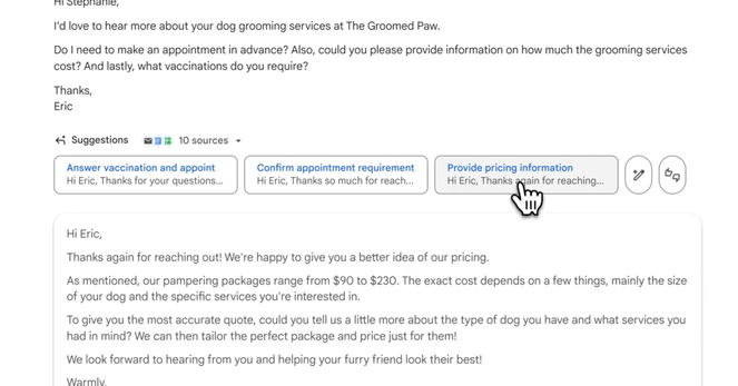 Gmail AI Upgrades Smart Replies With Your Drive, Inbox, Tone