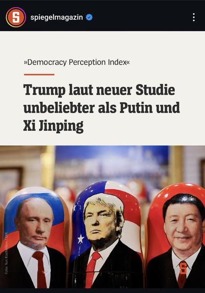 Trump in Umfragen unbeliebter als Xi oder Putin
