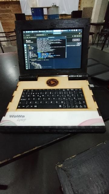 La wawa laptop en funcionamiento 