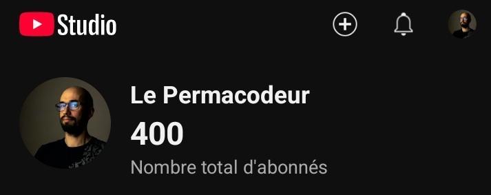 400 abonné-es sur YouTube