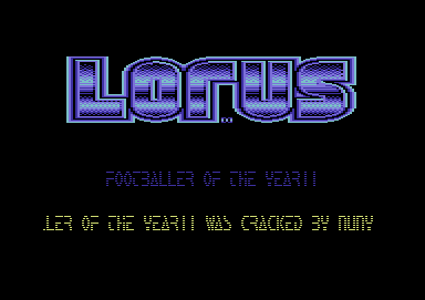 Screenshot of "Footballer of the Year II" - Crack: Lotus - Published by Gremlin Graphics Software Ltd. on Commodore 64 (1989)