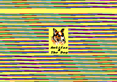 Screenshot of "Freddy Hardest in South Manhattan" - Crack: Antixax & the Dog - Published by Dinamic Software on Amstrad CPC (1989)
