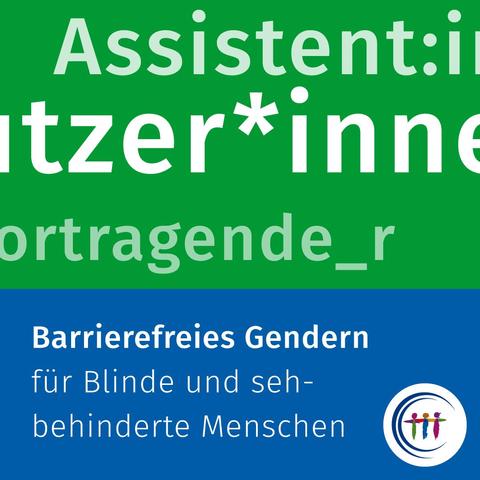 Verschieden gegenderte Wörter: Beispiele für Genderzeichen in Texten, wie den Asterisk (), den Doppelpunkt (:) und den Unterstrich (_), die in Wörtern wie 'Mitarbeiter*innen', 'Freund:innen' oder 'Studierende_r' verwendet werden, um geschlechtergerechte Sprache zu fördern.