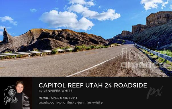A panorama roadside view of some cool sandstone dark formations along a curve on Utah State Route 24 near Capitol Reef National Park in Torrey, Utah @fineartamerica https://5-jennifer-white.pixels.com/featured/capitol-reef-utah-24-roadside-pano-jennifer-white.html
#buyintoart #photograhy #largeart #panorama